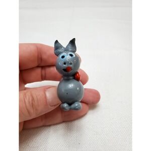 Vintage Pig Marble Mini Fig. Made From Marbles & Clay Hand-Painted Decor-Damaged